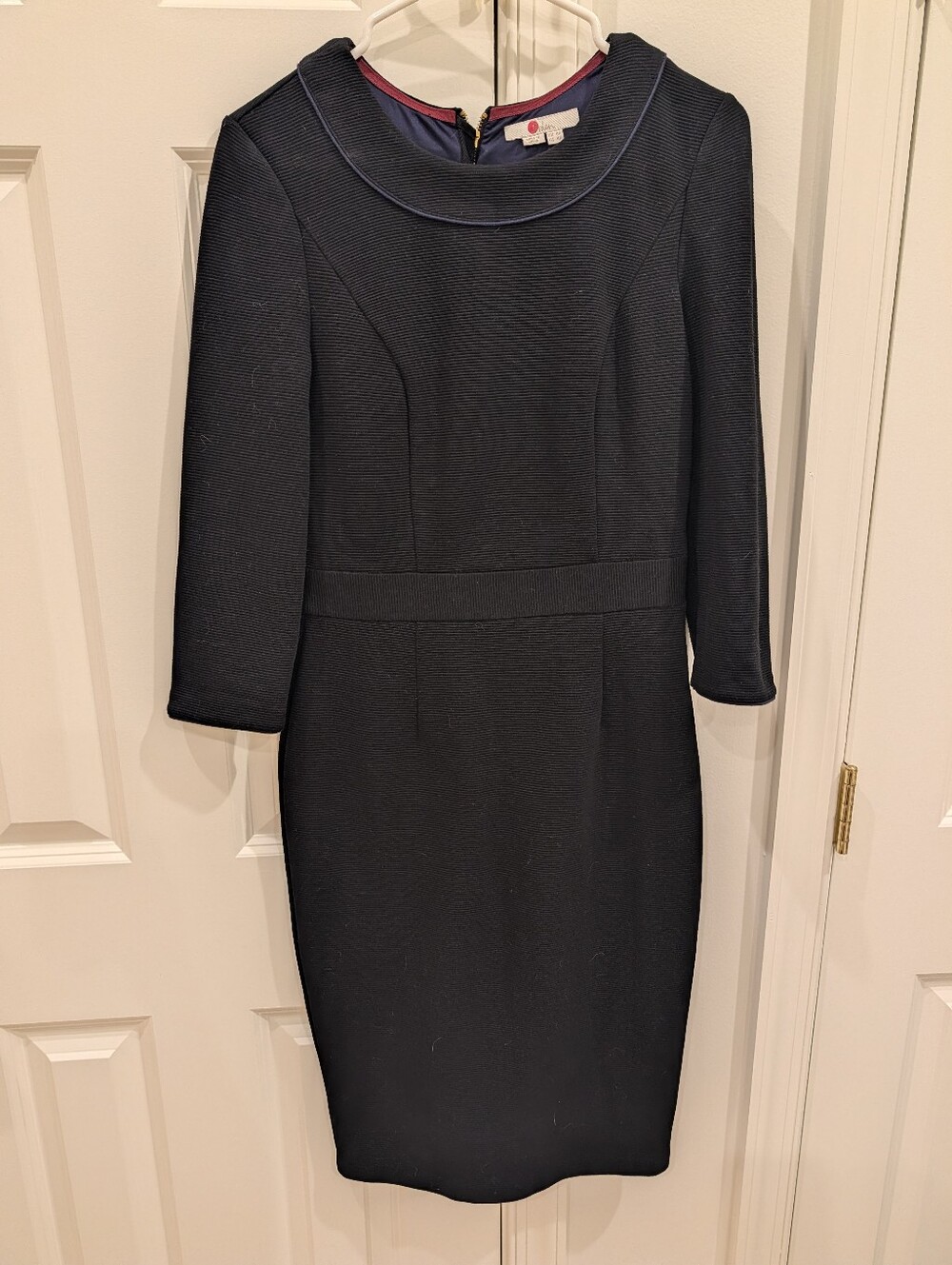 Boden Black Long-Sleeve Sheath Dress